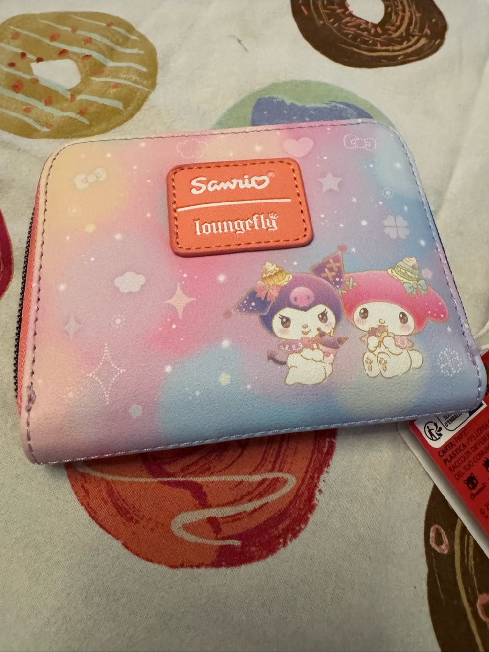 Sanrio pastel gradient pink purple blue My Melody & Kuromi wallet Loungefly